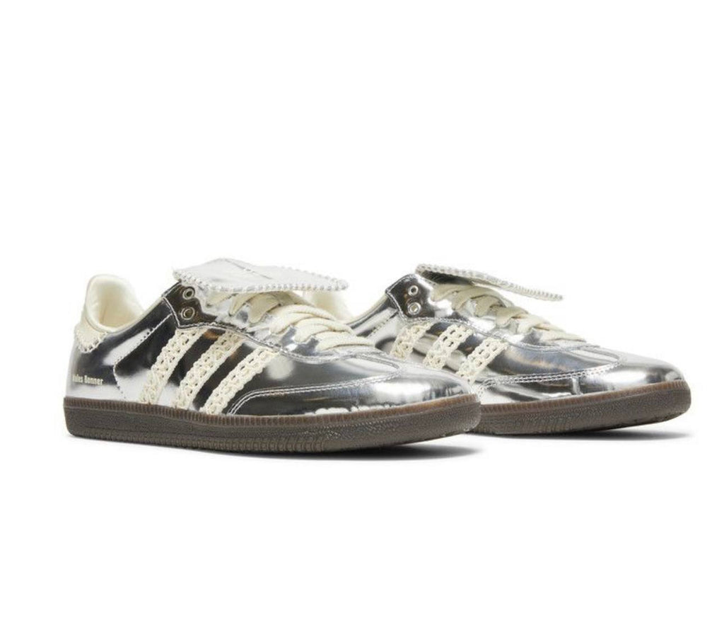 Adidas x Wales Bonner Samba in the 'Silver Metallic' colorway.