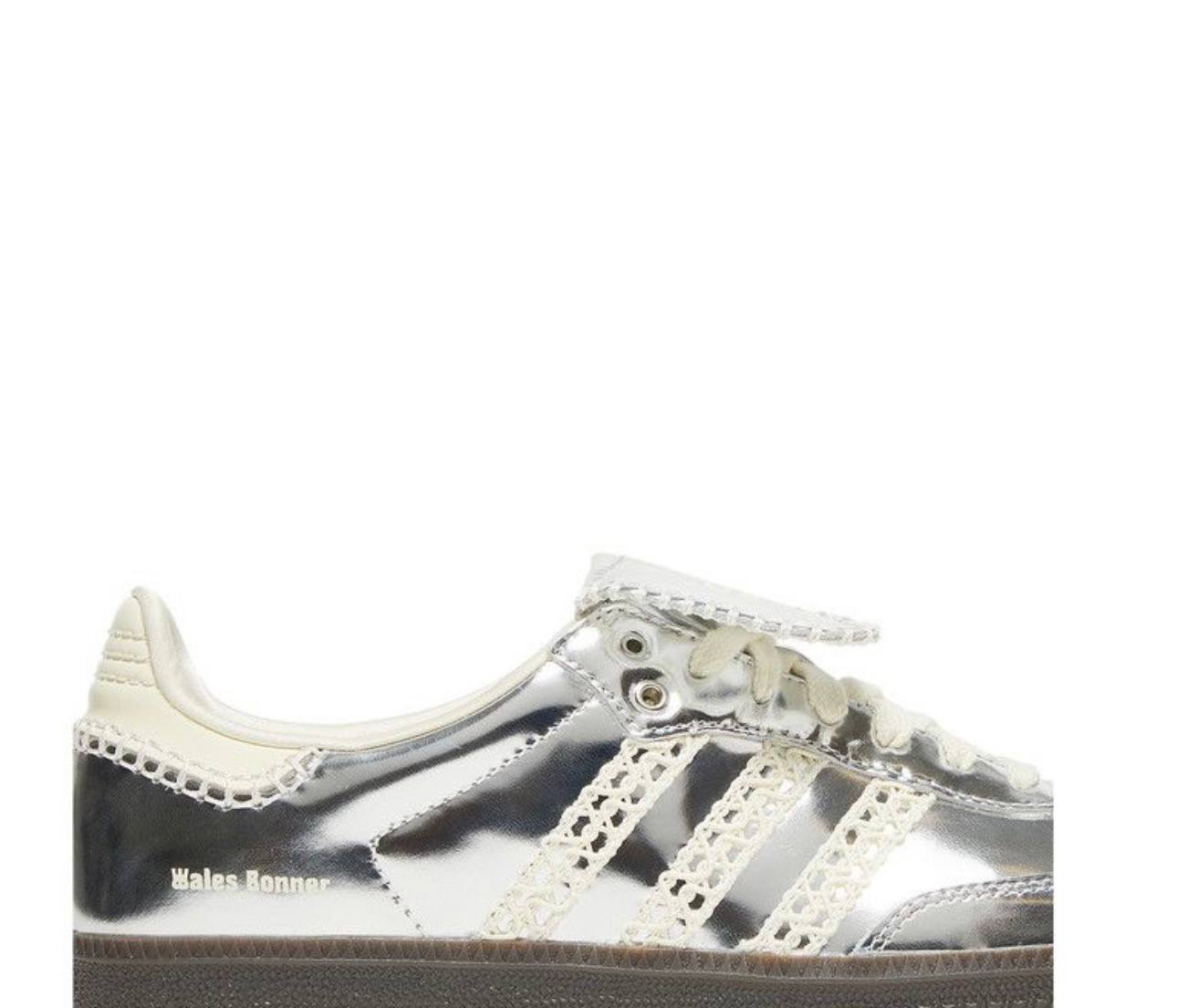 Adidas x Wales Bonner Samba in the 'Silver Metallic' colorway.