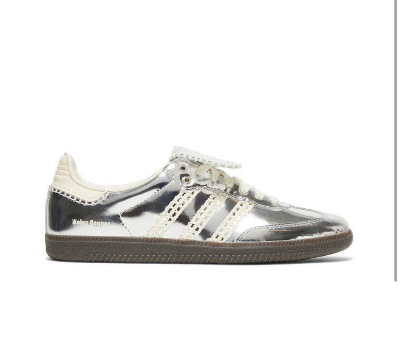 Adidas x Wales Bonner Samba in the 'Silver Metallic' colorway.