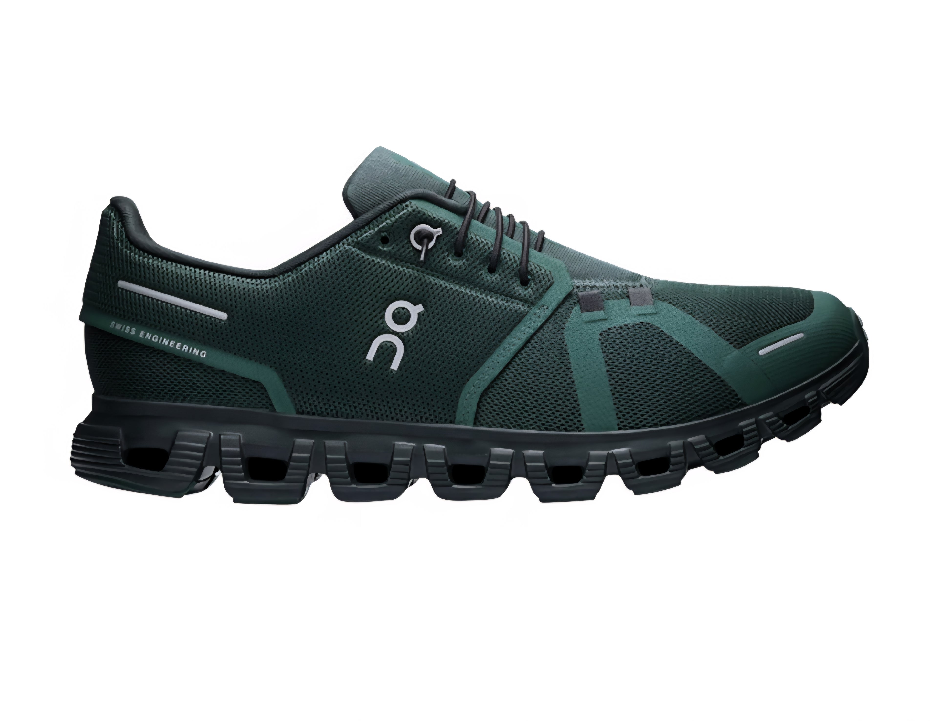 On Men's Cloud 6 sneakers in the Evergreen/Black