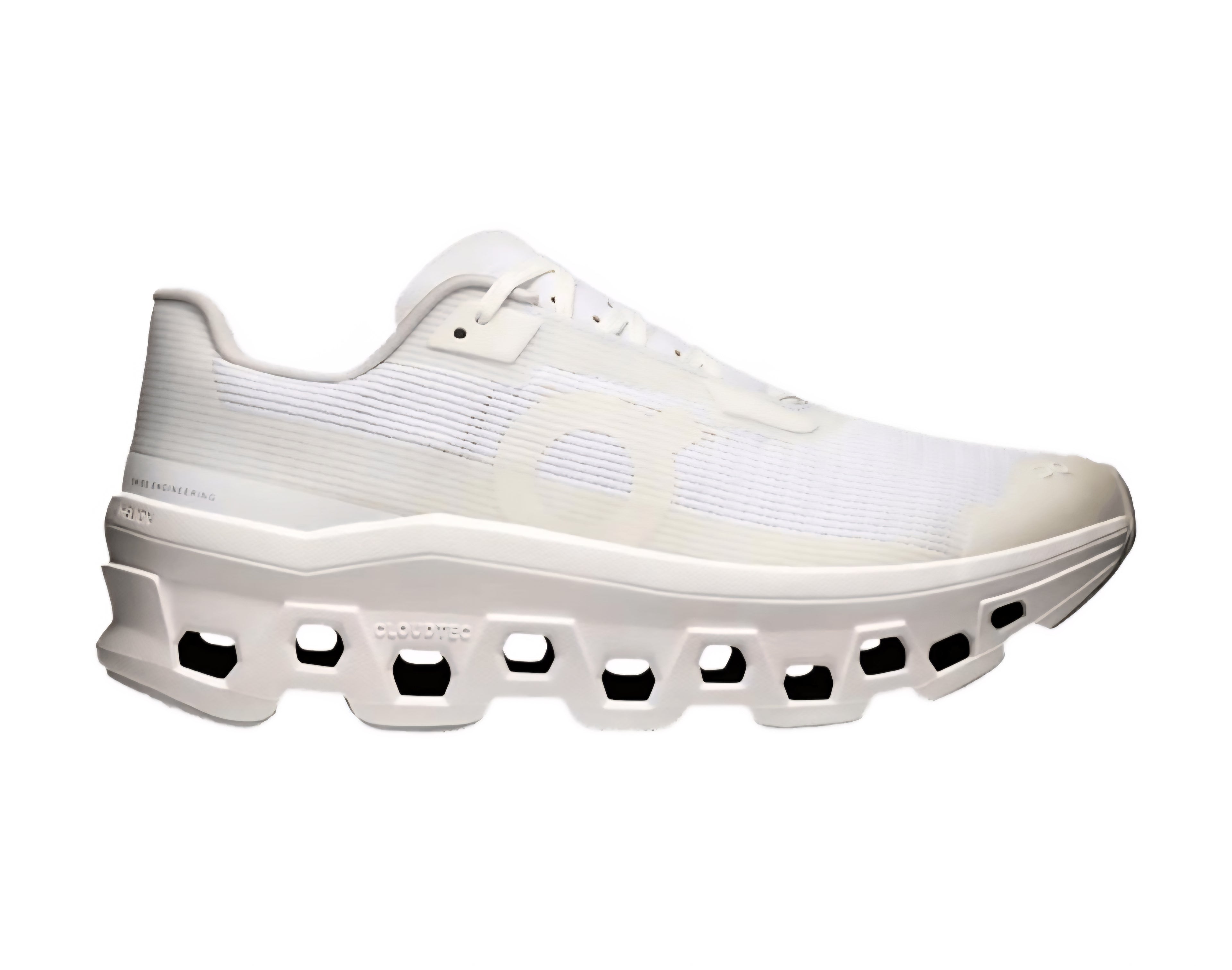 On Women's Cloudmonster Void running "white