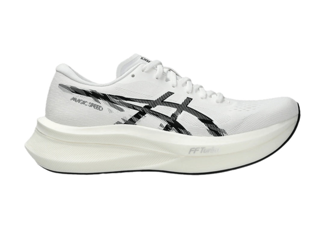 ASICS Magic Speed 4, specifically  "White/Black"